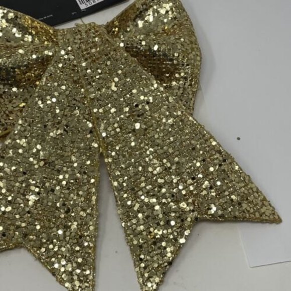 7.5” Gold Christmas Bow Decoration Or Packing The Gift Box Glitter Bow New‎ - Picture 4 of 11
